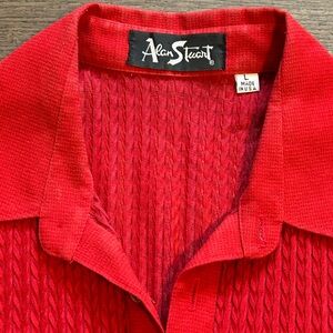Alan Stuart Scarlet Textured Synthetic Disco/Sopranos Top banded waist